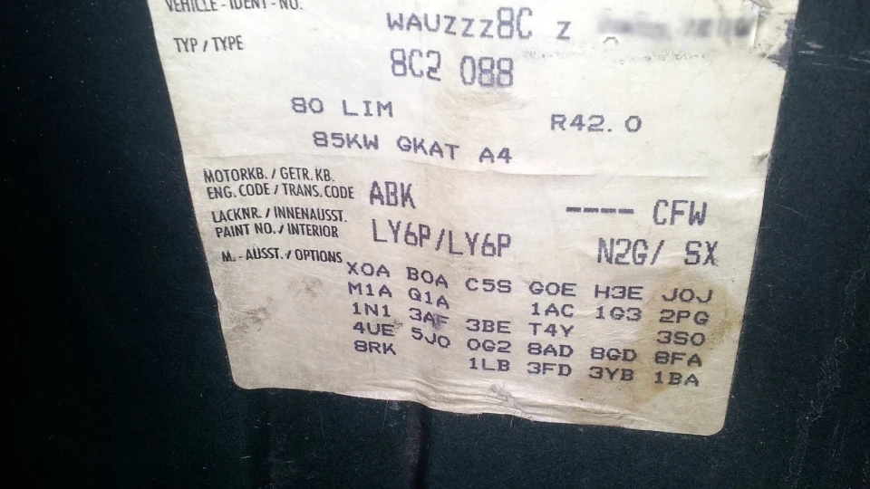 Audi 80 2.0E ABK АКПП LPG (OEM) 5