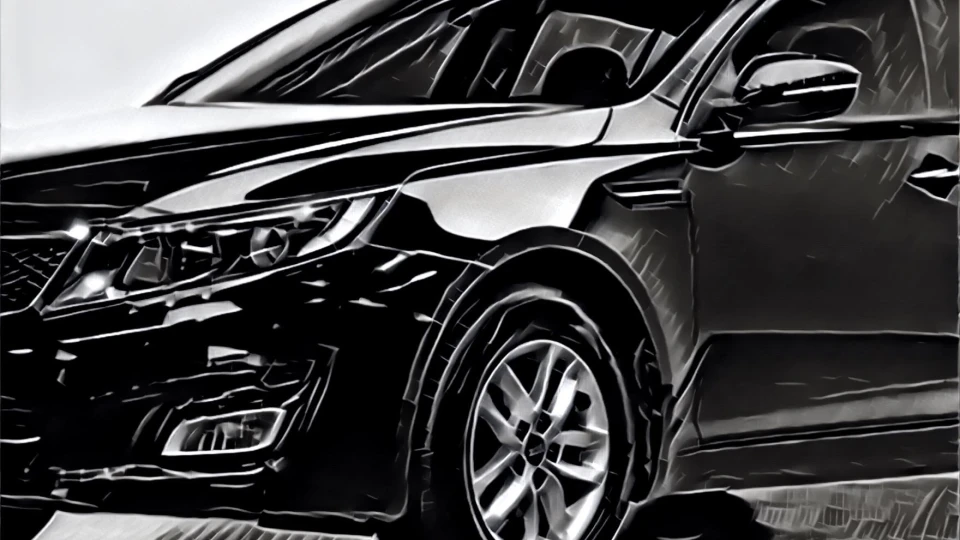 KIA K5 Чорна на панорамі