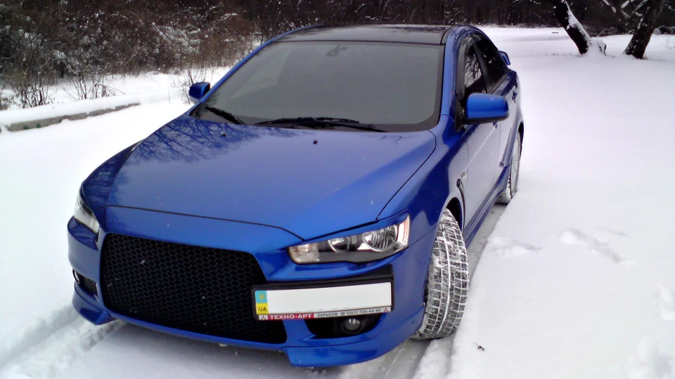 Mitsubishi Lancer Blue Sports