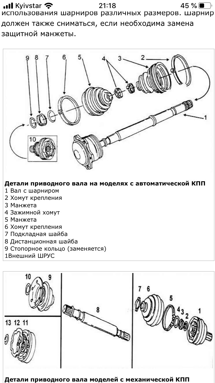 Заміна шрус 1