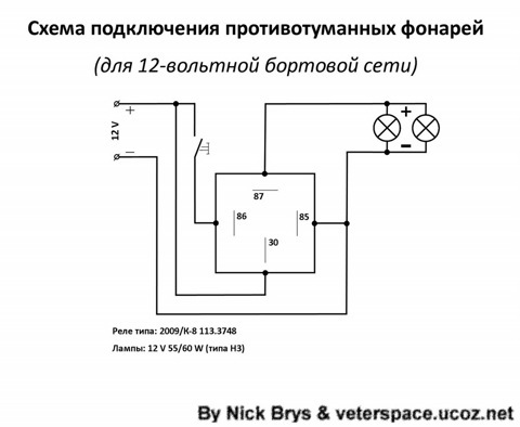Схема підключення ПТФ 1