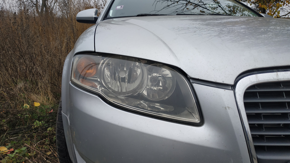 №48 LED лапочки в габарити + бюджетне полірування фари (audi a4b7) 3