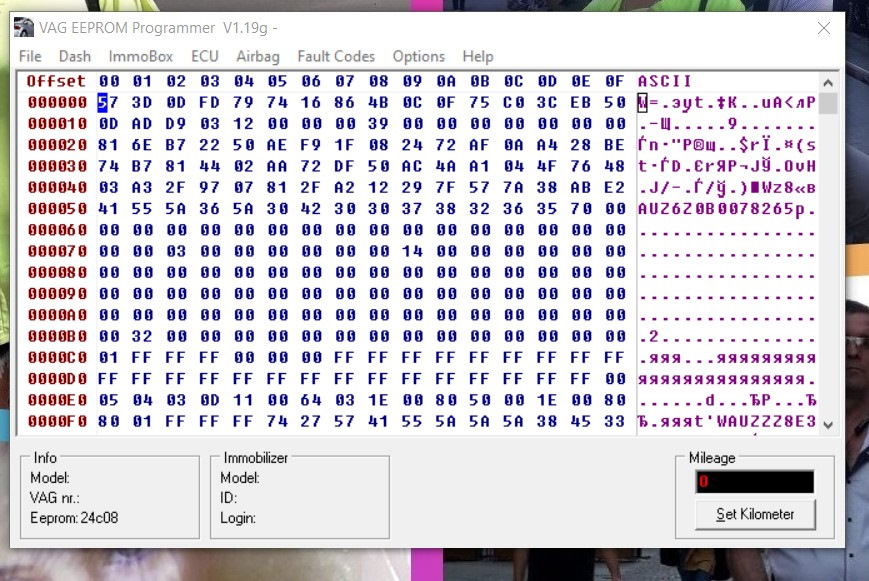Помогите разобраться с VAG EEPROM Programmer v1.19g 2
