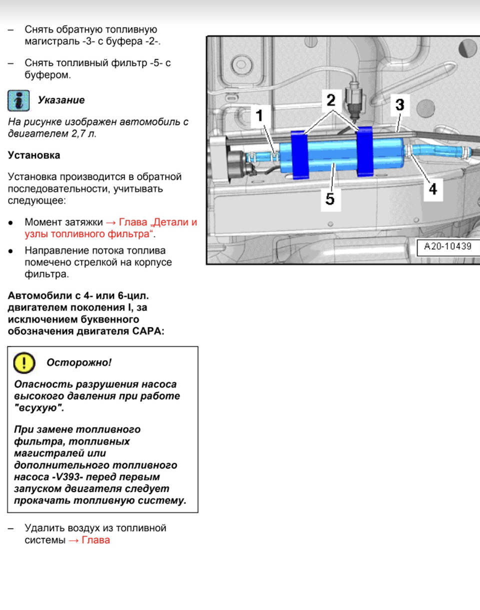 Заміна паливного фільтра 2.0TDI 4