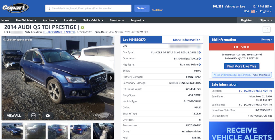 1. Audi Q5 3.0 TDI зі США. Частина 1. Ціна. Покупка. Доцільність. 5