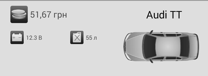 Який об'єм бензобака Audi TT? 55 літ? 1
