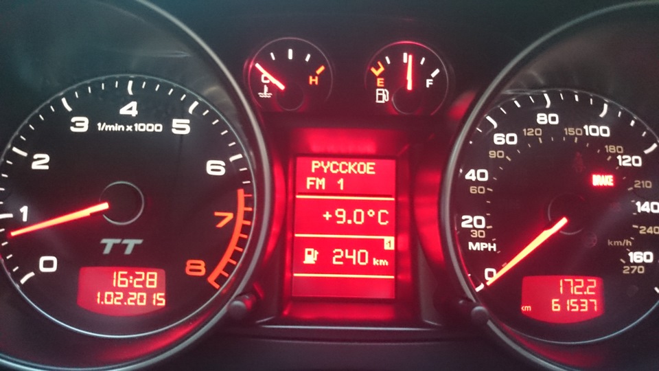 Витрата палива (бензину) Audi TT 3.2 1