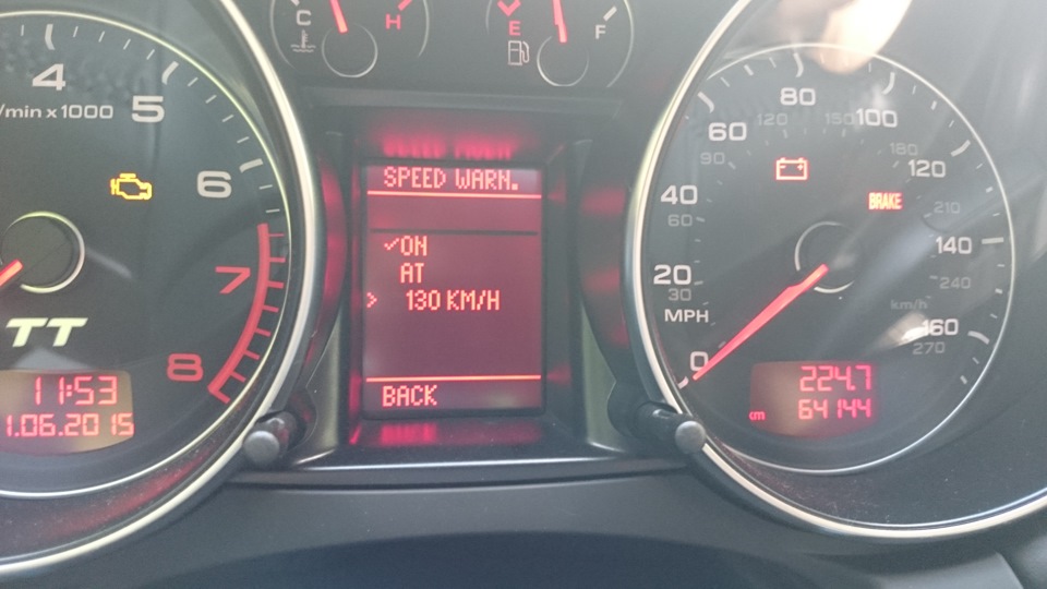 Speed ​​Warn (попередження про перевищення швидкості) Audi TT 4