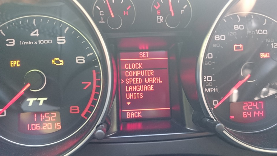 Speed ​​Warn (попередження про перевищення швидкості) Audi TT 3