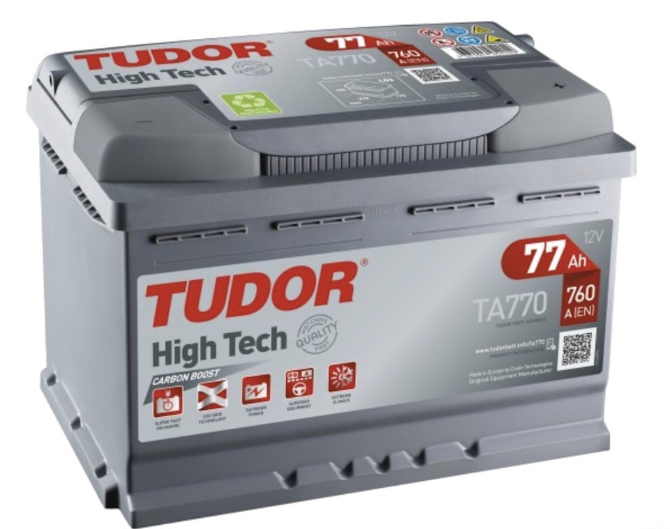 Акумулятор TUDOR 77 Ah 760A(EN) 1