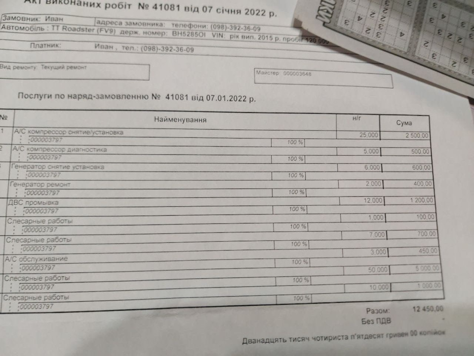 UPDATE попереднього запису виконані роботи 1