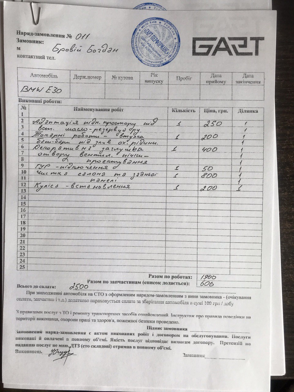 Останні витрати на машині 3