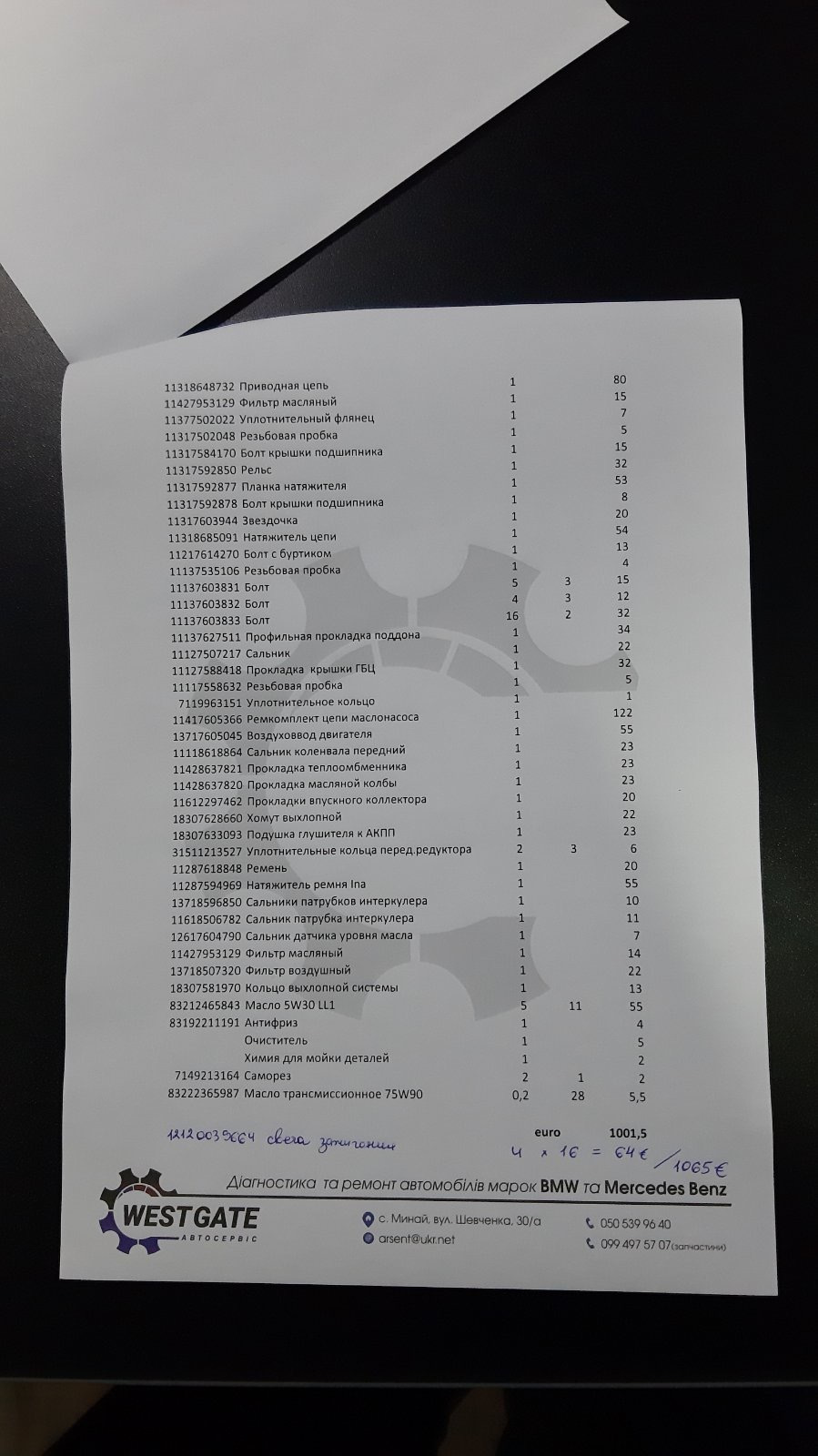 Заміна ланцюгів. N20 1