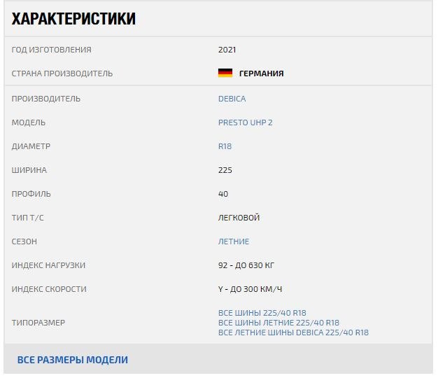 Заміна задніх покришок, Debica Presto UHP 2 225/40 R18 4