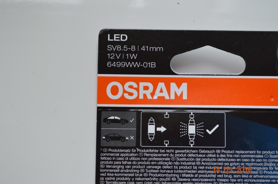 Лампа подсветки OSRAM LED 6499WW-01B (Цоколь C5W) 3