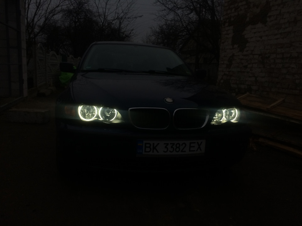 Нове скло + ангельські очі е46 1