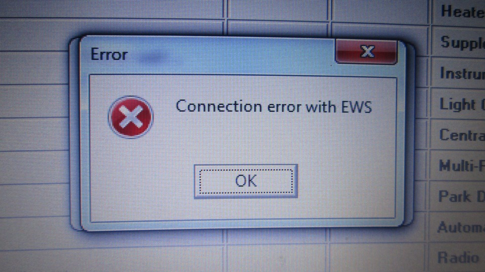 №14 Проблеми з діагностикою. Connection error with EWS 3