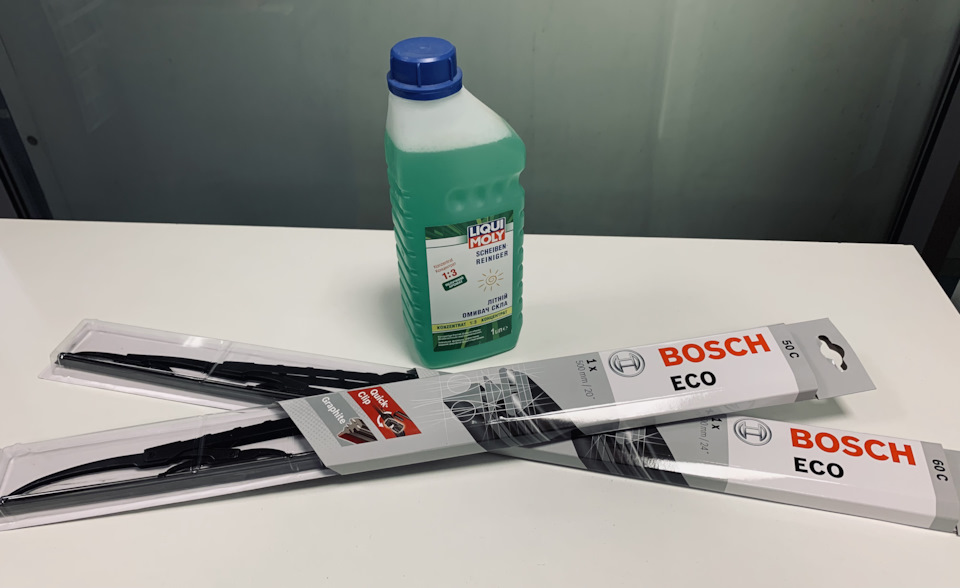 №7 Двірники BOSCH. Омивайка Liqui Moly. 1
