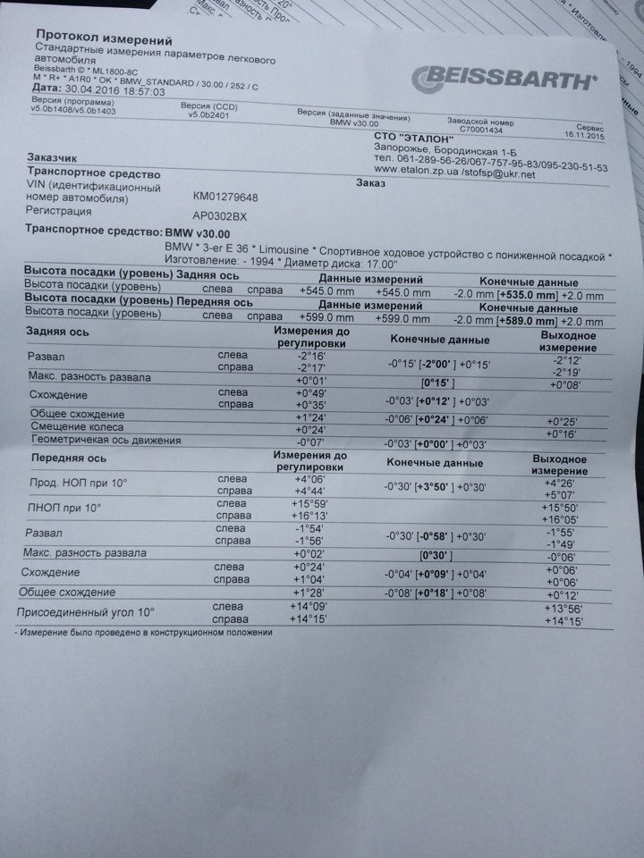 Развал / схождение 3