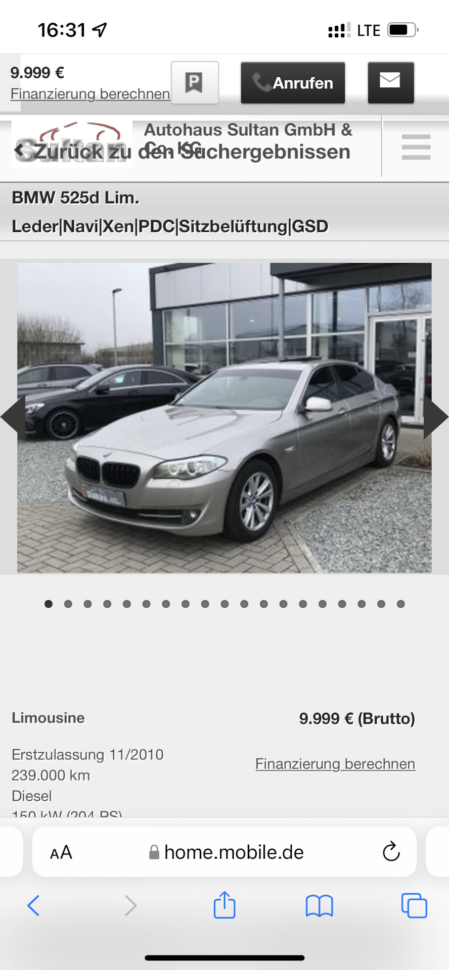 Порівняння f10 525d n47, n57 530d f07 535d автомат / ручка 3