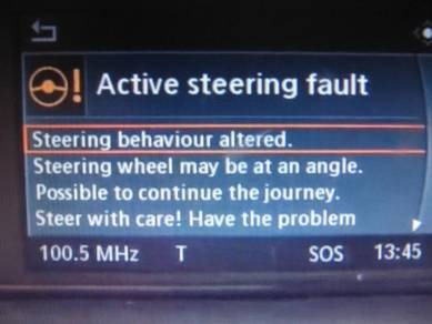 Проблема з активним кермом (active steering fault) 1