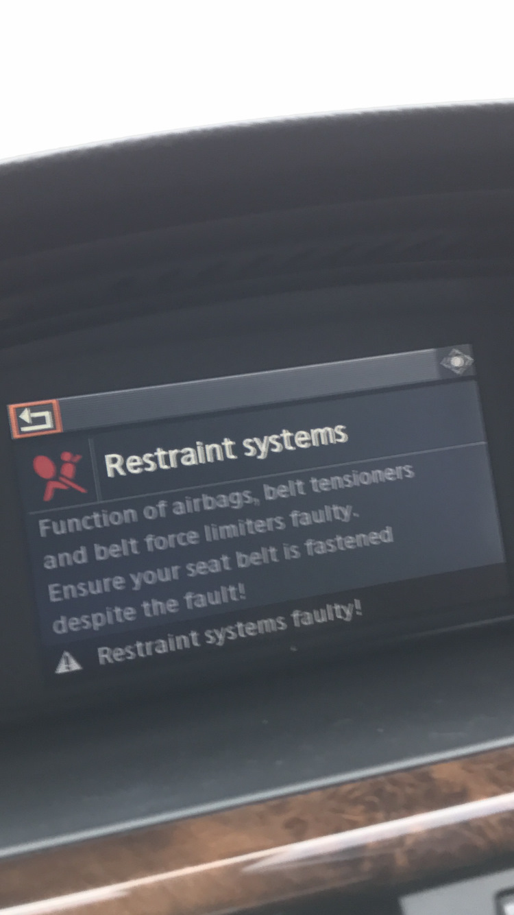 Помилка restraint systems faulty, e60, 530xd 2