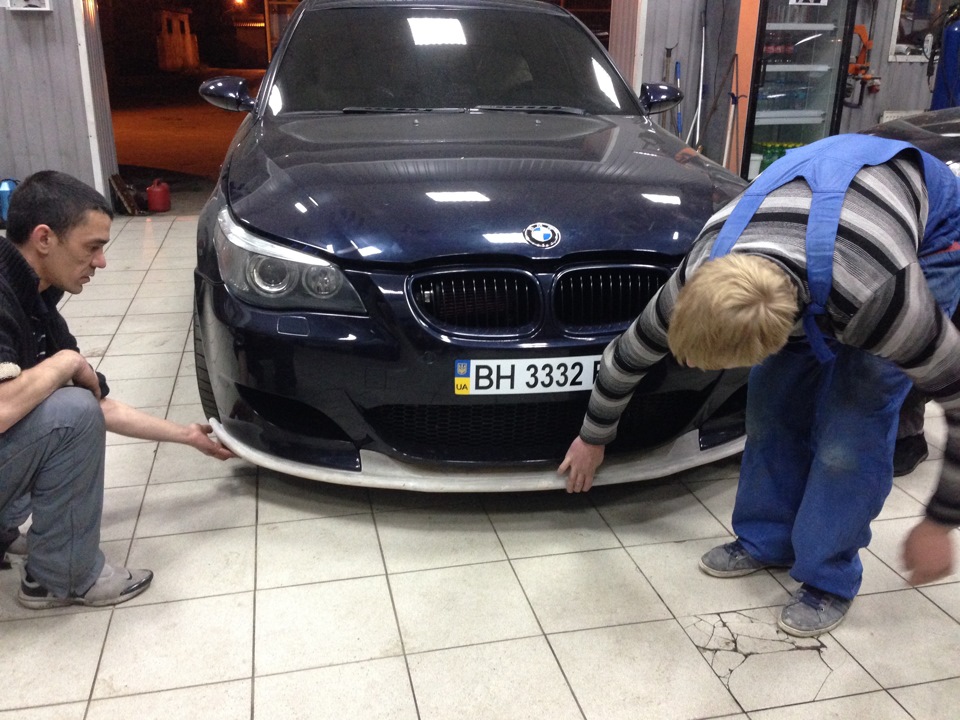 Lip spoiler Hamann на передній бампер M5 (виготовлення та встановлення) 2