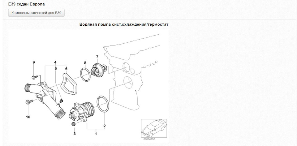 Корпус термостата BMW E34 1