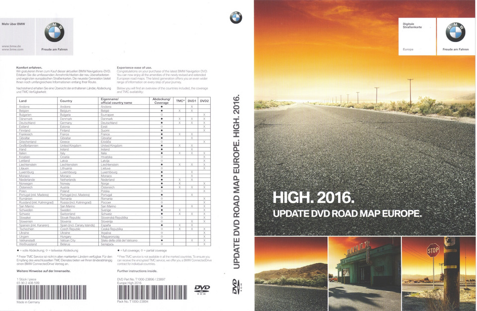 BMW Road Map High 2016 2DVD — MK4 1