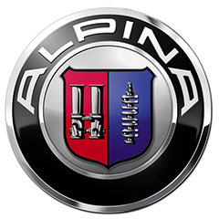 Яким шрифтом написано слово Alpina в логотипі 1