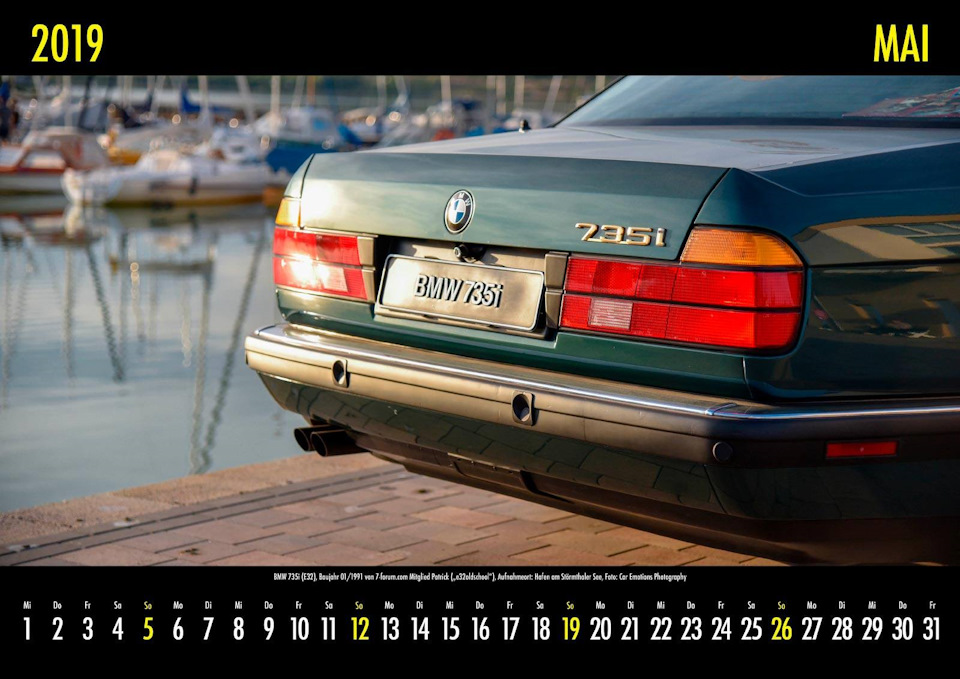 7 series Е32 735i calendar mai 2019 1