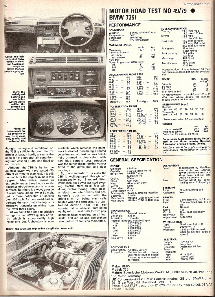 Тест БМВ 735 1979 рік 3