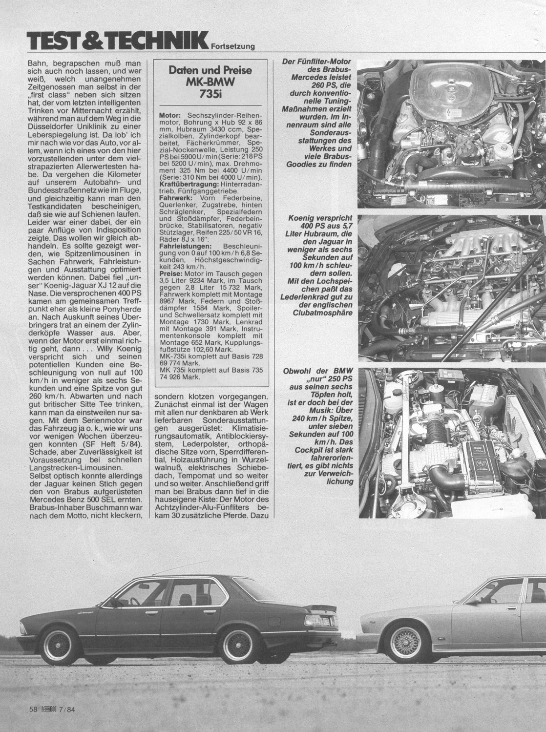 Test MK BMW 735i & Brabus 500 SEL & XJ 4