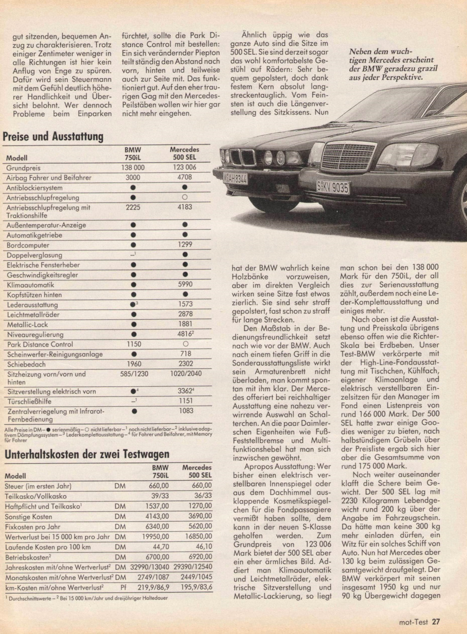 BMW 750iL Highline vs Mercedes W140 500SEL 5