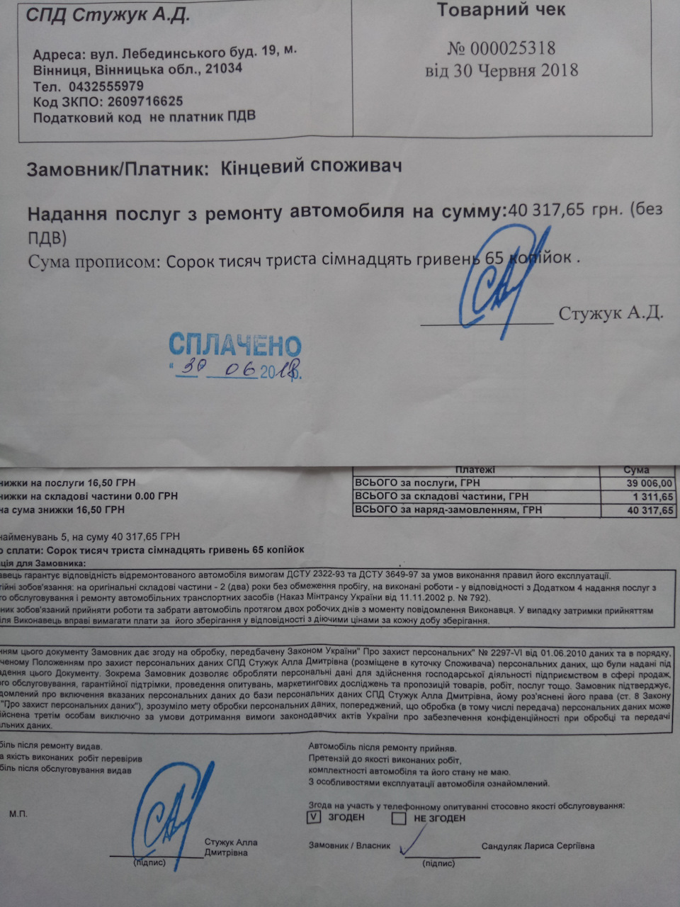 Вартість фарбування 1