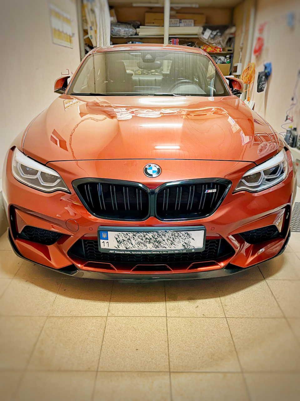 Встановлення губ M Performance F87 M2 Competition Carbon Front Lip 4