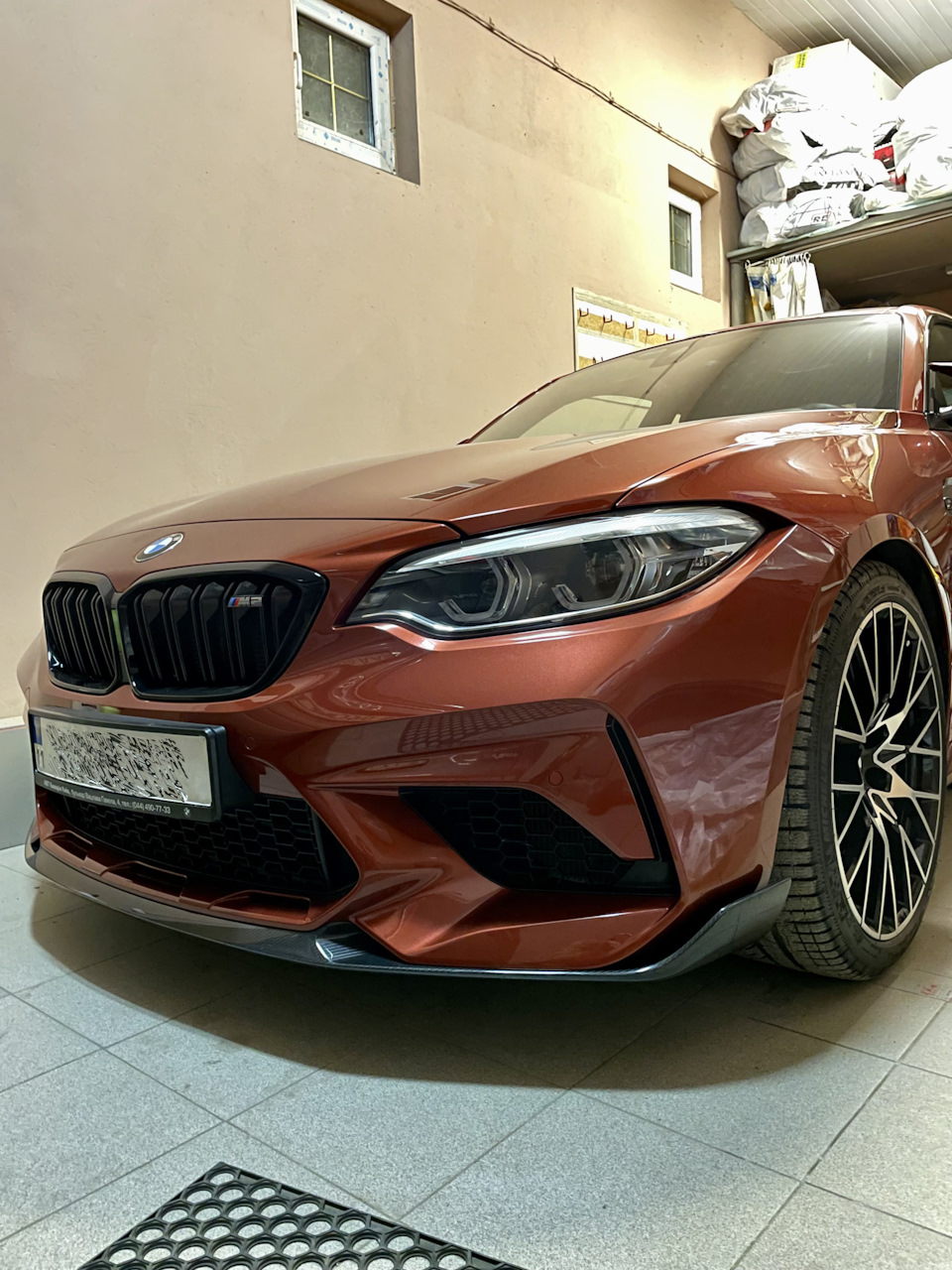 Встановлення губ M Performance F87 M2 Competition Carbon Front Lip 3