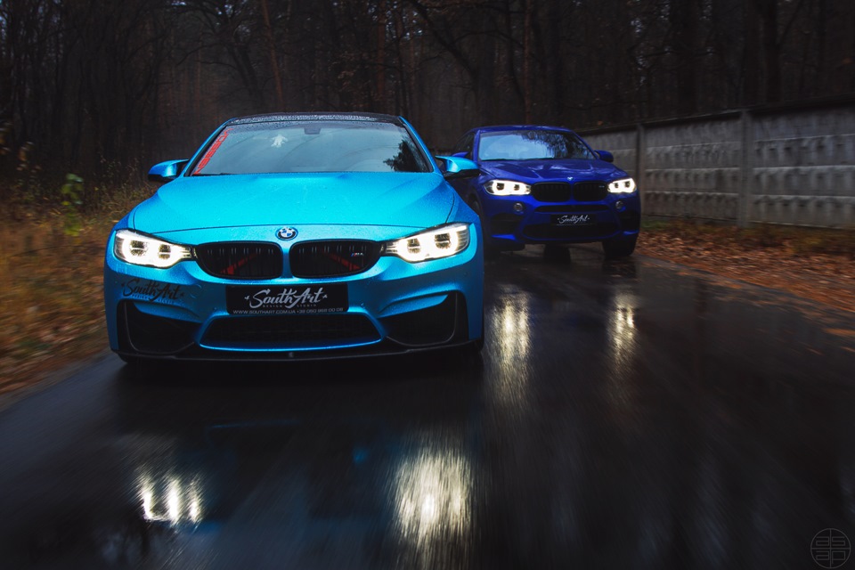 Sky Blue Chrome ///M4 & Raspberry Blue X6M 5
