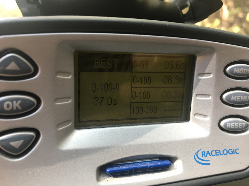 Розгін до 100 і проходження 402 м. по Racelogic 4