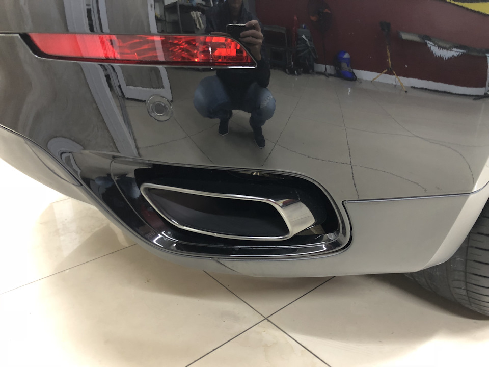 Задні ліхтарі LED BLACK LINE + задній бампер М50D + Чорні насадки + Кераміка! 5