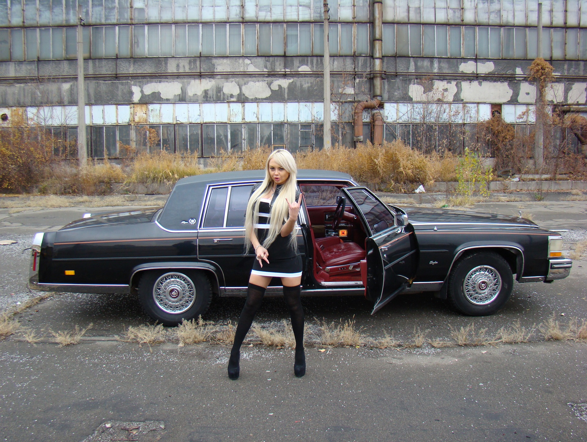 Фото: Cadillac + Блондинка + Mustang 2