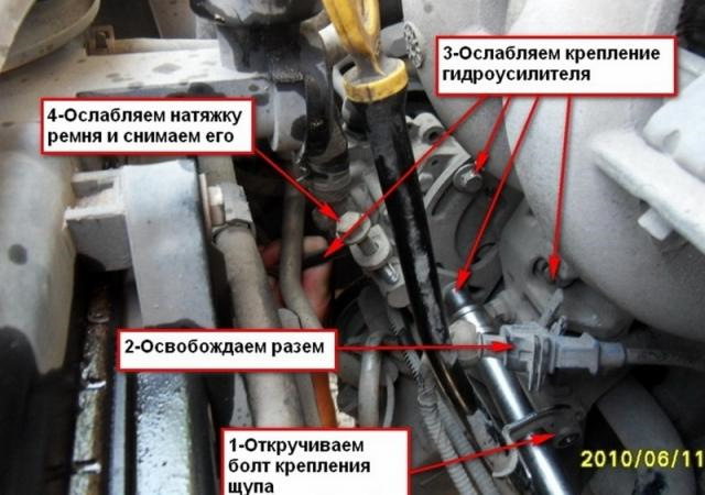 Як послабити ГУР для заміни ременів? 1
