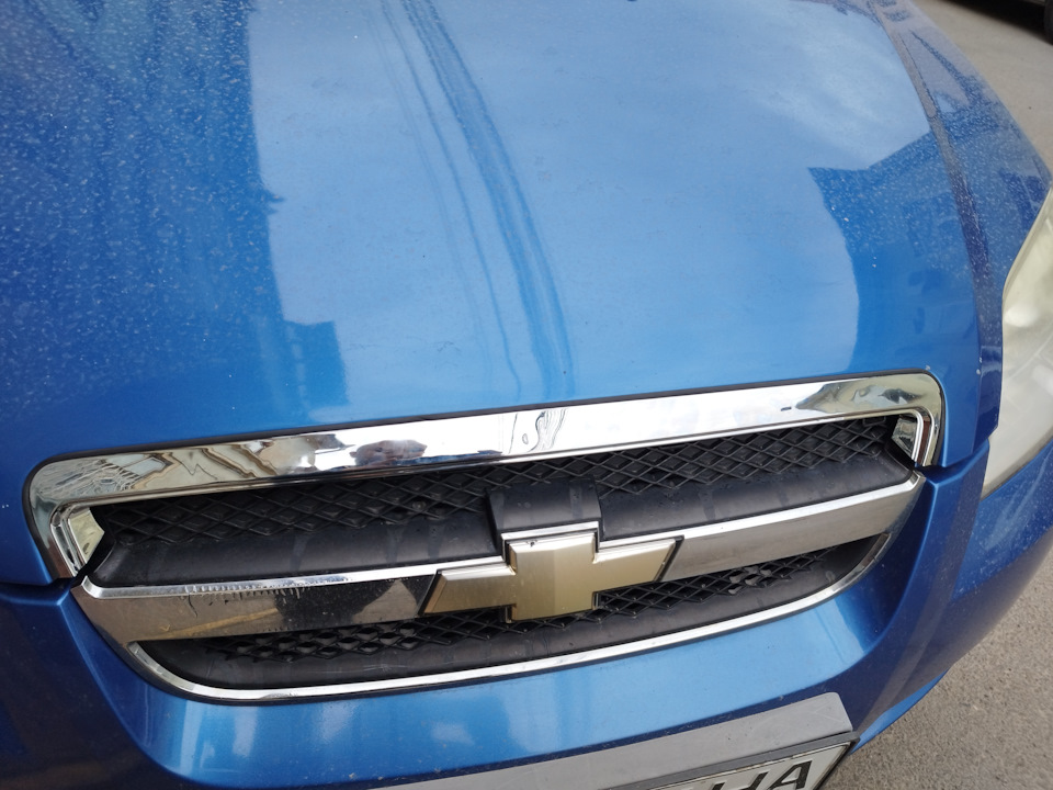 Накладка капота (шабля) на Авео Т250 (96648691-GM) 4