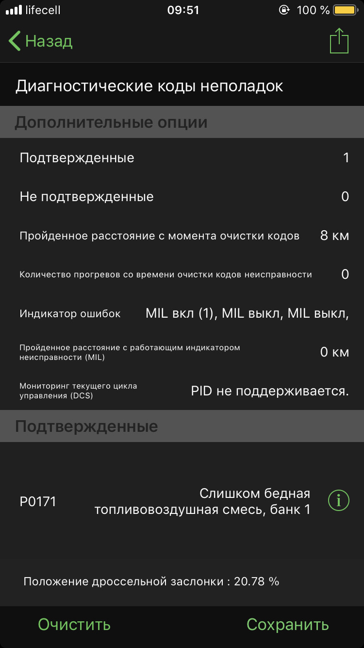 Помилка Р0171 1