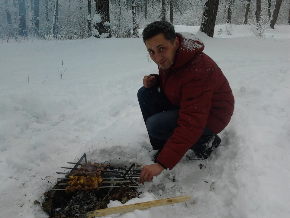 зимовий ліс+шашлик