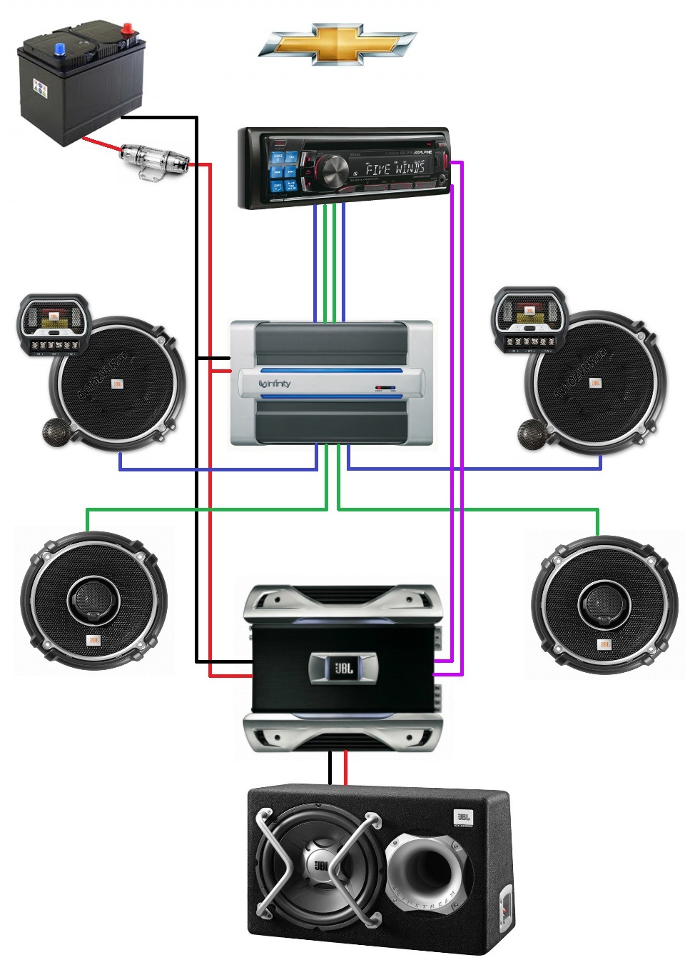 Фронт JBL GTO 6508C підсилювач Infinity REF475 A 1
