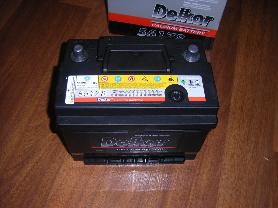 Заміна рідного АКБ Delkor 12V 55AH на Delkor 56178 6СТ-61Ан (ЕN)600А 5