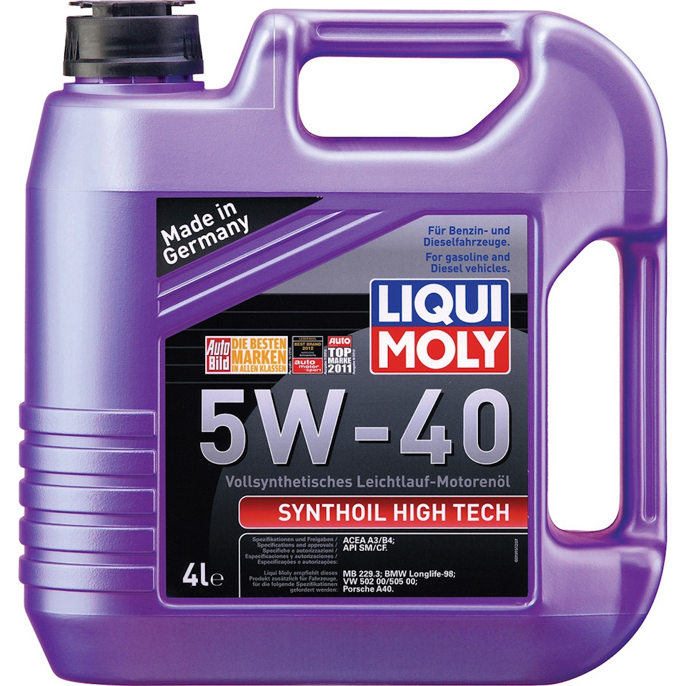 Відгук про олію LIQUI MOLY Synthoil High Tech 5W/40 1
