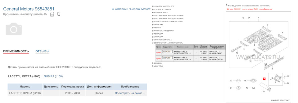 Кронштейн огнетушителя GM на Lacetti 1