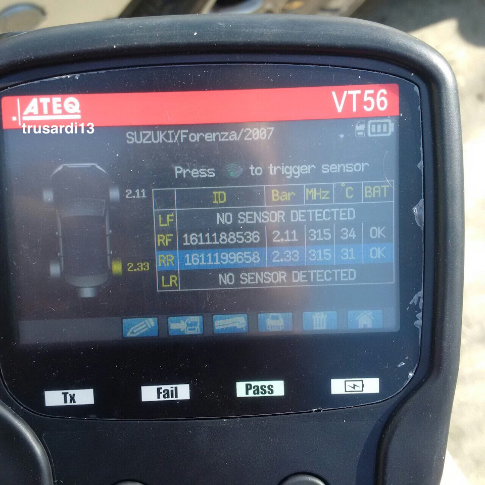 Ремонт датчиків TPMS на Lacetti 4